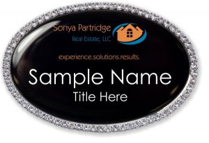 (image for) \"Sonya Partridge Real Estate, LLC Oval Bling Silver Other badge\"