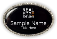 (image for) Real Edge Real Estate Oval Bling Silver Other badge