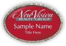 (image for) NewVision Realty Group Oval Bling Silver Other badge