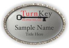 (image for) Turn Key Properties Oval Bling Silver badge