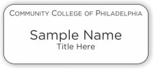 (image for) Community College of Philadelphia Standard White badge
