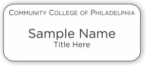 (image for) Community College of Philadelphia Standard White badge