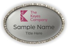 (image for) The Keyes Company Oval Bling Silver badge