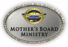 (image for) New Salem Baptist Church Oval Bling Silver badge