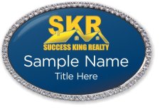 (image for) Success King Realty Oval Bling Silver Other badge