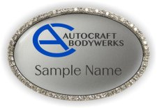 (image for) AUTOCRAFT BODYWERKS Oval Bling Silver badge
