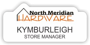 (image for) North Meridian Hardware Shaped White badge