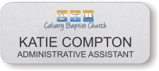 (image for) Calvary Baptist Church Silver Round Corners badge