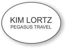 (image for) Pegasus Travel Oval White badge