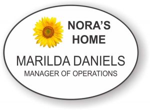 (image for) Nora\'s Home Oval White badge