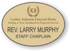 (image for) Luther Johnson Funeral Home Oval Gold badge