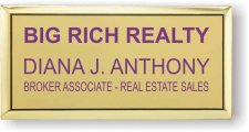 (image for) Big Rich Realty Executive Gold Badge, Purple Text