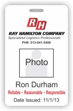 (image for) Ray Hamilton Company Photo Id - Vertical badge