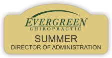 (image for) Evergreen Chiropractic Shaped Gold badge