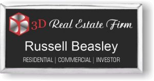 (image for) 3D Real Estate Firm Silver Framed Black Badge Style 1