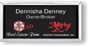 (image for) 3D Real Estate Firm Silver Framed Black Badge Style 2