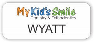 (image for) My Kid\'s Smile White Rounded Corners badge