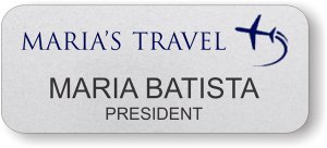 (image for) MARIA\'S TRAVEL Silver Round Corners badge