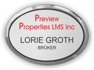 (image for) Preview Properties LMS Inc Executive Silver Oval badge