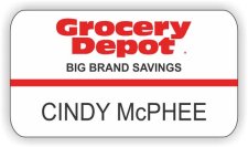 (image for) Grocery Depot White Rounded Corners badge