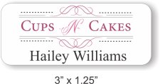 (image for) Oak - Cups N Cakes White Rounded Corners Badge