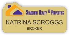 (image for) Shadburn Realty & Properties Shaped Gold badge