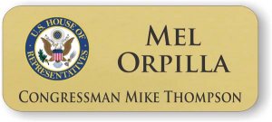 (image for) Congressman Mike Thompson Gold Round Corners badge