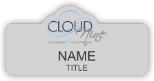 (image for) Cloud Nine Paperie Shaped Silver badge