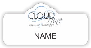 (image for) Cloud Nine Paperie Shaped White Badge