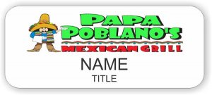 (image for) Papa Poblano\'s White Rounded Corners badge