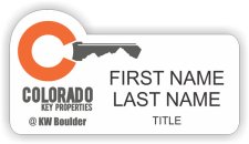 (image for) Colorado Key Properties Shaped White badge