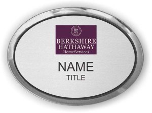 (image for) Berkshire Hathaway Oval Executive Silver Badge - Cabernet Logo