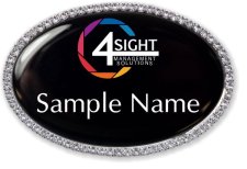 (image for) 4sight Management Solutions Oval Bling Silver Other badge