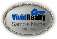 (image for) Vivid Realty Oval Bling Silver badge