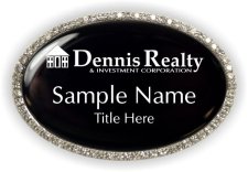 (image for) Dennis Realty & Investment Oval Bling Silver Other badge