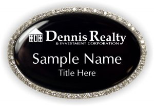 (image for) Dennis Realty & Investment Oval Bling Silver Other badge