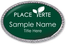 (image for) Place Verte Oval Bling Silver Other badge