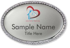 (image for) Home 2 Heart Oval Bling Silver badge