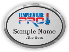 (image for) TemperaturePro Oval Executive Silver badge