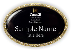 (image for) Century 21 Fine Homes & Estates - Blue Marlin Oval Bling Gold Other badge