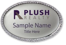 (image for) Plush Realty LLC Oval Bling Silver badge