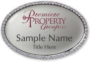 (image for) \"Premiere Property Group, LLC Oval Bling Silver badge\"