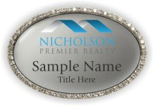 (image for) Nicholson Premier Realty Oval Bling Silver badge