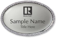 (image for) VIP Premier Realty Oval Bling Silver badge