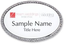 (image for) Dream Weddings Bridal Show Oval Bling Silver Other badge