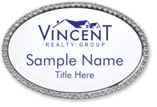 (image for) Vincent Realty Group Oval Bling Silver Other badge