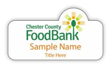 (image for) Chester County Food Bank Shaped White badge