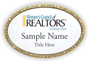 (image for) Women\'s Council of Realtors Oval Bling Gold Other badge