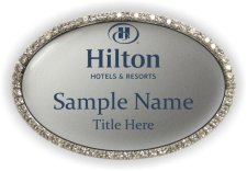 (image for) Hilton Hotels & Resorts Oval Bling Silver badge