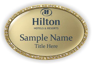 (image for) Hilton Hotels & Resorts Oval Bling Gold badge